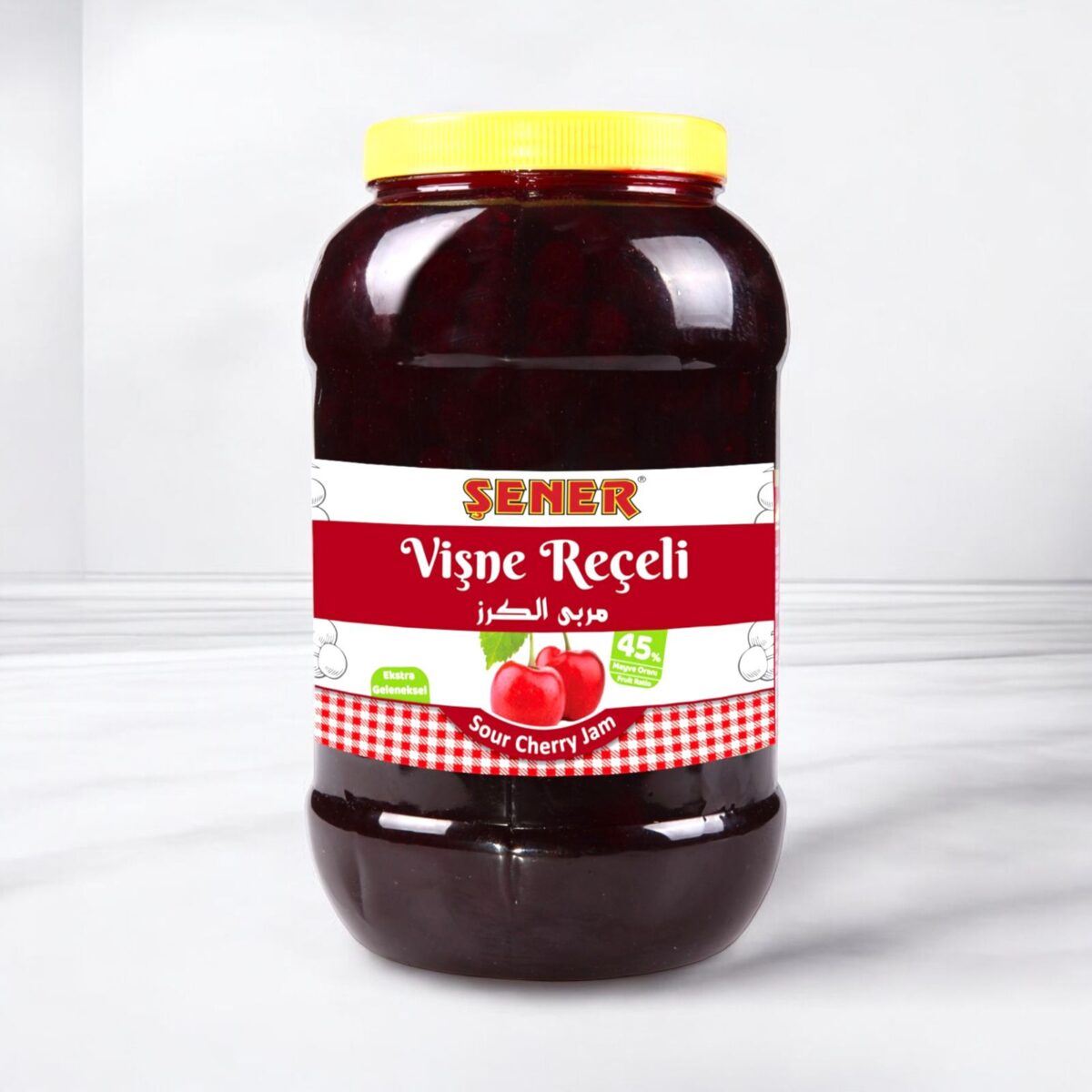 Şener Reçel 5 Kg Vişne % 45 Meyve - Görsel 1