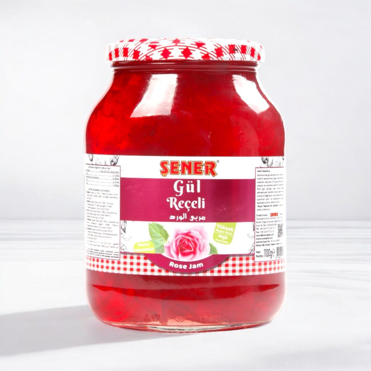 Şener Reçel 1000 Gr Gül % 45 Meyve - Görsel 1