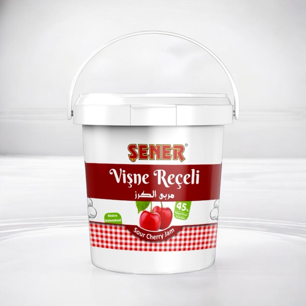 Şener Reçel 10 Kg Vişne % 45 Meyve - Görsel 1