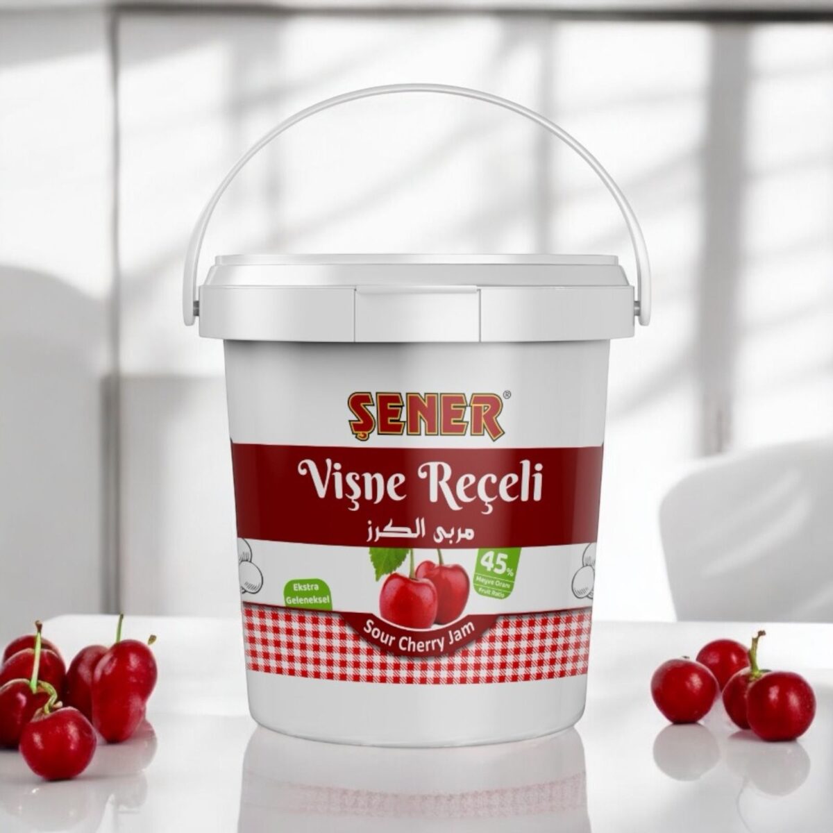 Şener Reçel 10 Kg Vişne % 45 Meyve - Görsel 2