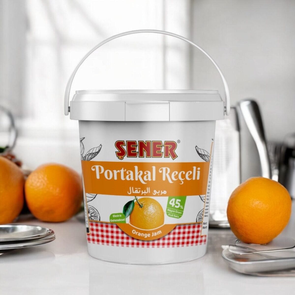 Şener Reçel 10 Kg Portakal Kabuğu % 45 Meyve - Görsel 2