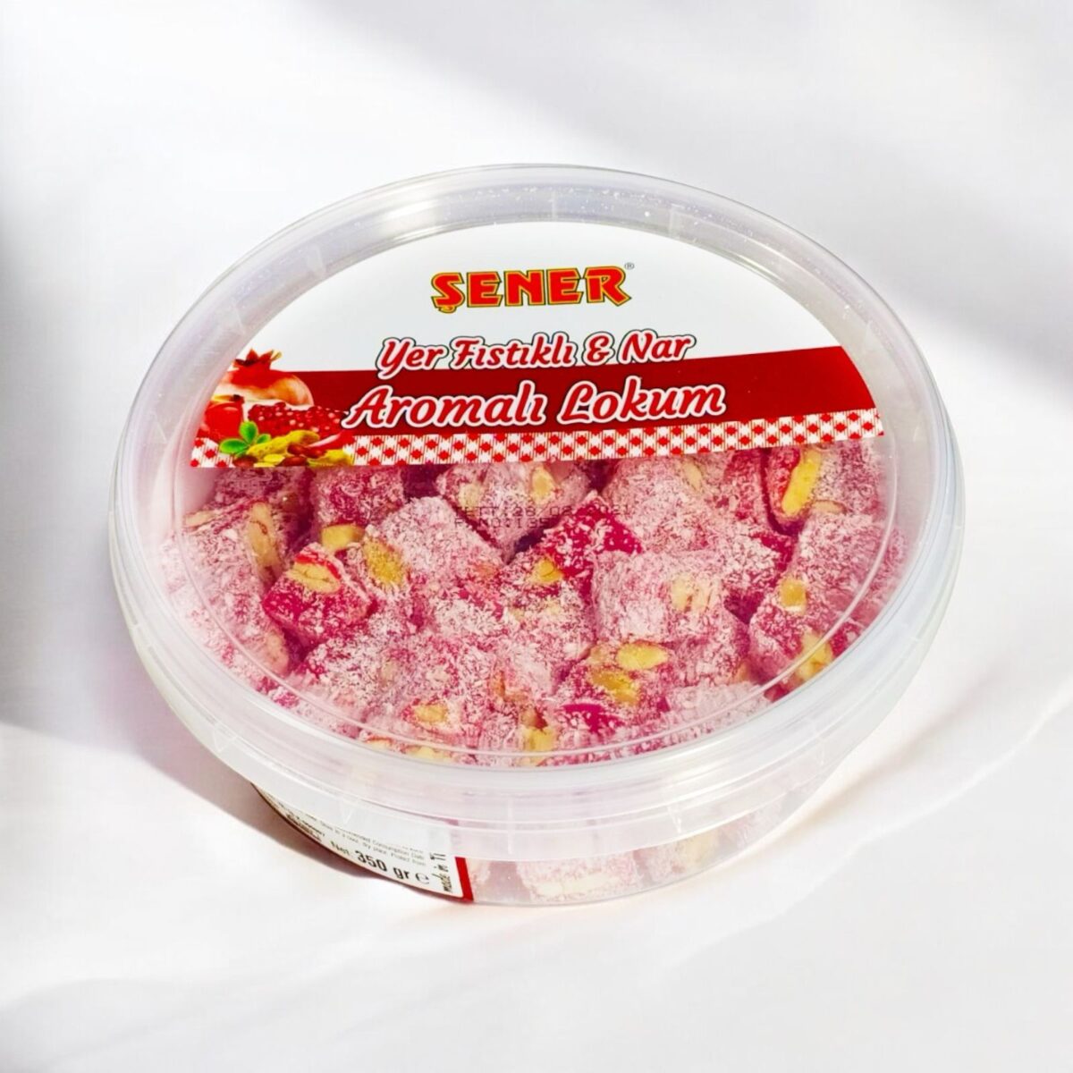Şener Lokum 350 Gr Yer Fıstıklı Nar Aromalı Pvc - Görsel 1