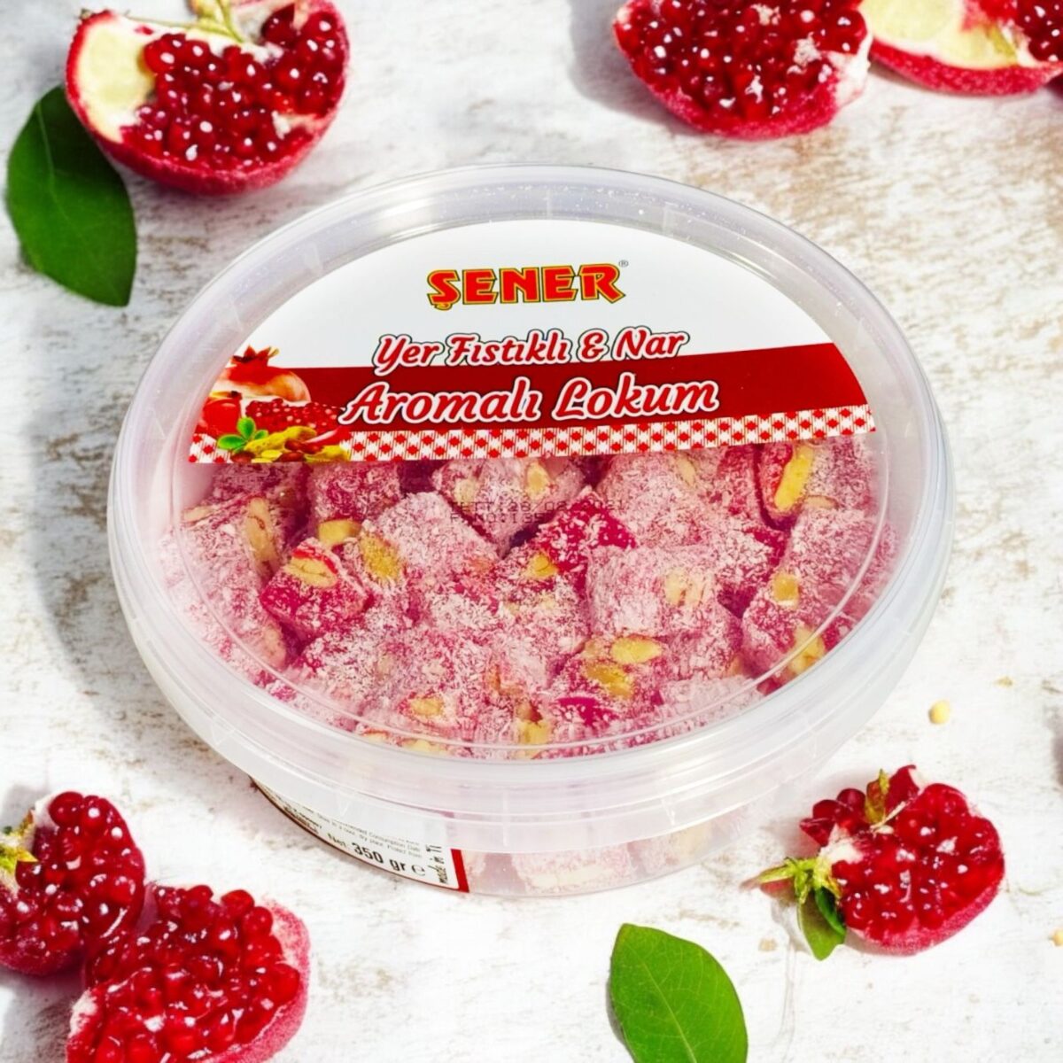 Şener Lokum 350 Gr Yer Fıstıklı Nar Aromalı Pvc - Görsel 2